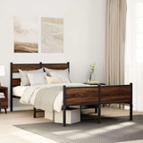 Bed Frame without Mattress Brown Oak 120x200 cm Engineered Wood 4017342