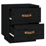 Bedside Cabinet Black 40x34x45 cm Solid Wood Pine 818333