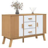 Sideboard OLDEN White and Brown 114x43x73.5cm Solid Wood Pine 358599
