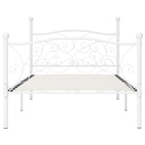 Bed Frame without Mattress with Slatted Base White Metal 90x200 cm 284447