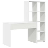 Desk with Shelf White 138.5 x 55 x 143 cm Engineered Wood 3337249
