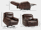 Faux Leather 70&deg Electric Riser Recliner Chair, Dark Brown T3398P343499