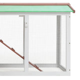 Outdoor Large Rabbit Hutch Brown and White 145 x 45 x 84 Wood 170841