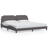 Bed Frame without Mattress "Zadar" Grey 200x200 cm Faux Leather 3208208
