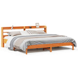 Bed Frame without Mattress Wax Brown 200x200 cm Solid Wood Pine 3306878