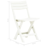 Garden Chair Set of 2 White Plastic Standard Foldable 48786