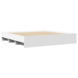 Bed Frame White Engineered wood, Plywood Double Storage 3295625