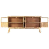 Sideboard Brown and Black 160x30x80 cm Solid Rough Mango Wood 247994
