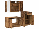 Bathroom Furniture Set 3 pcs Old Wood Engineered Wood 3415648