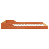 Bed Frame Wax Brown 140 x 190 cm Solid Pine Wood 873321