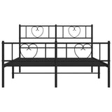 Metal Bed Frame without Mattress with Footboard Black 120x200cm 355479