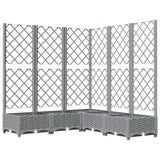 Garden Planter with Trellis Light Grey 120x120x121.5 cm PP 153277