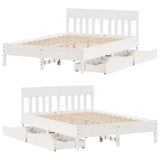 Bed Frame without Mattress White 120x190 cm Small Double Solid Wood Pine 3301885