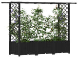 Raised Bed with Trellis and Roof Black 162.5 x 40 x 138 cm PP 42032543