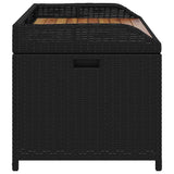 Storage Bench Black 100x50x52 cm Poly Rattan and Acacia Wood 365949