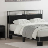 Storage Headboard with Shelf Black oak 135 cm Engineered wood 859745