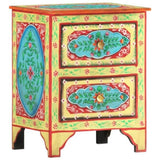 Hand Painted bedside Cabinet 40x30x50 cm Solid Mango Wood 286158