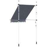 43219 Manual Retractable Awning 150 cm Blue and White Stripes