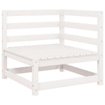 Garden Corner Sofa White Solid Wood Pine 805661