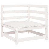 Garden Corner Sofa White Solid Wood Pine 805661