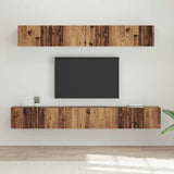 TV Cabinet Set Wall-mounted 5 pcs Old Wood Engineered Wood 3393384