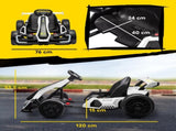 24V Electric Go Kart for Kids with Adjustable Seat for 6-12 Years, White T3398P422374