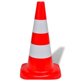 10 Reflective Traffic Cones Red and White 50 cm 141818