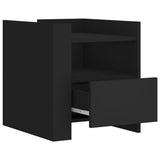 Bedside Cabinet Black 45x50x50 cm Engineered Wood 848277