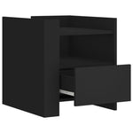 ZNTS Bedside Cabinet Black 45x50x50 cm Engineered Wood 848277