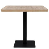 Bistro Table MDF and Steel Square 80x80x75 cm Oak Colour 245614