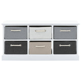 Storage Bench 6 Drawers Wood 242891