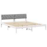Bed frame White and light grey 180 x 200 cm Solid pine wood 3394347
