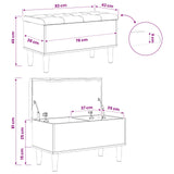 Storage Bench with Cushion Oak Wood 82 x 42 x 46 cm 8017741