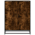 Shoe Cabinet Smoked Oak 75x38x97.5 cm Engineered Wood and Metal 3300867