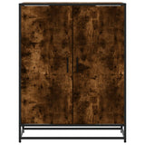Shoe Cabinet Smoked Oak 75x38x97.5 cm Engineered Wood and Metal 3300867