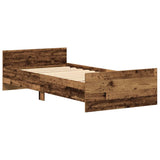 Bed Frame without Mattress Old Wood 75x190 cm Engineered Wood 862310
