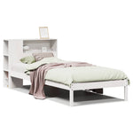 Bookcase Bed without Mattress White 100x200 cm Solid Wood Pine 3321566