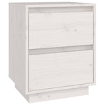 ZNTS Bedside Cabinet White 40x35x50 cm Solid Wood Pine 813317