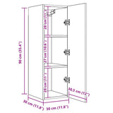 TV Cabinet Artisan Oak 30.5x30x90 cm Engineered Wood 856396