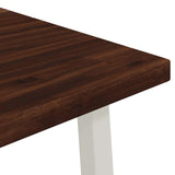 120 x 70 x 75 cm Solid Acacia Wood Dark Brown and White 937594