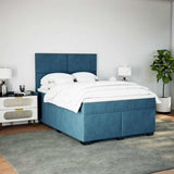 Box Spring Bed with Mattress Blue 140x190 cm Velvet 3290904