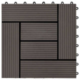 22 pcs Decking Tiles 30x30 cm 2 sqm WPC Dark Brown 277805