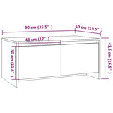 Coffee Table White 90x50x41.5 cm Engineered Wood 809818