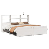 Bookcase Bed without Mattress White 180x200 cm Super King Solid Wood Pine 3322478