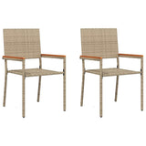 Garden Stacking Chairs 2 pcs Cream and Brown 42006827