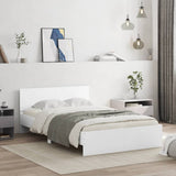 Bed Frame White Engineered wood Double Durable Bed Frame 3207490