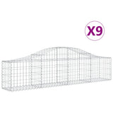 Arched Gabion Baskets 9 pcs 200x30x40/60 cm Galvanised Iron 3145374