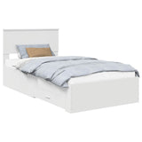 Bed Frame with Headboard White 100 x 200 cm Engineered Wood 3410931