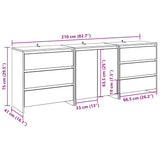 3 Piece Sideboard Artisan Oak Engineered Wood 3329180