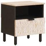 Bedside Cabinet White 40 x 33 x 46 cm Solid Mango Wood 4017870
